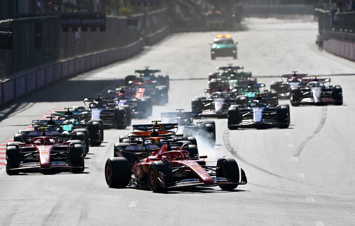 F1 Azerbaijan GP LIVE: Race result after huge late crash between Sainz and Perez