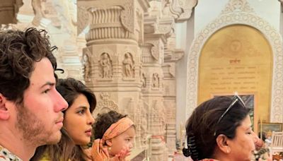 Priyanka Chopra Jonas and Nick Jonas offer prayers at Ayodhya’s Ram temple with daughter Malti