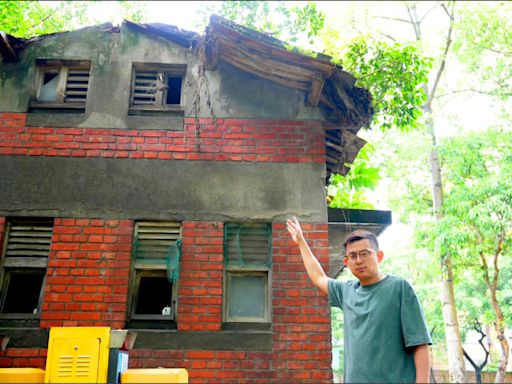 歷史建築 鶯歌國小舊校舍屋瓦坍塌