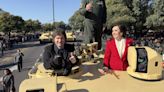 Video: Javier Milei y Victoria Villarruel se subieron a un tanque de guerra del Ejército y desfilaron por el 9 de Julio