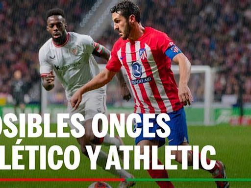 Alineaciones Atlético de Madrid - Athletic Club: Alineación posible de Atlético y Athletic en el partido de hoy de LaLiga EA Sports