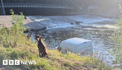 Cardiff: Delivery van stolen overnight and dumped in river