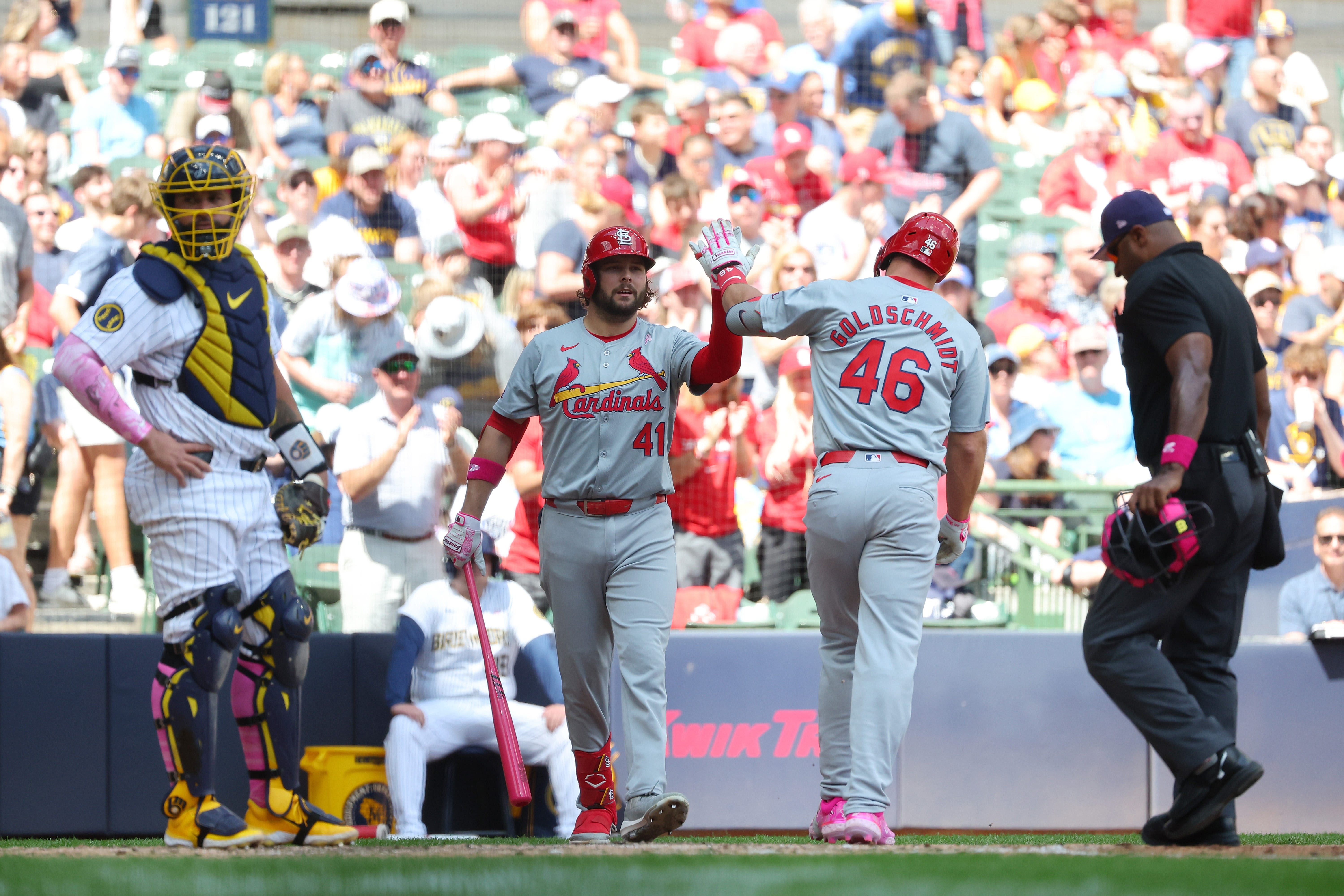 Cardinals 4, Brewers 3: Milwaukee fades after hot start, can't pick up sweep on Mother's Day