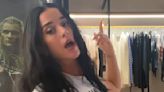 Katy Perry flashes taut midriff and teases her pink thong in new post