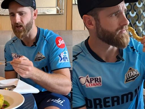 Gujarat Titans' Kane Williamson tastes traditional Gujarati delicacies Thepla and Gathiya, watch video