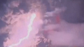 Mount Ruang volcano erupts with lightning