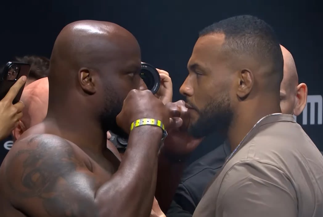 Video: UFC on ESPN 56 ceremonial weigh-in faceoffs with Derrick Lewis vs. Rodrigo Nascimento, Joaquin Buckley’s money, more