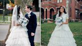 A New York bride wore a thrifted $50 ballgown originally made in the 1950s to the wedding she planned in less than 3 months