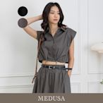 現貨【MEDUSA 曼度莎】I Care 壓褶闊肩抽繩短版上衣 - 2色（F）｜女造型上衣 可成套搭配