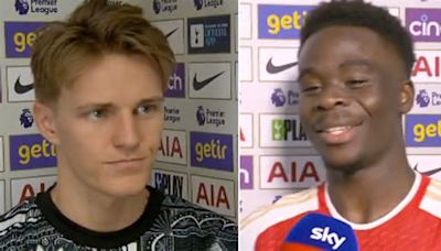 Martin Odegaard and Bukayo Saka in full agreement over claim Arsenal 'rattled' in title race