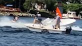 Un adolescente detuvo un bote fuera de control después de que el capitán cayera por la borda