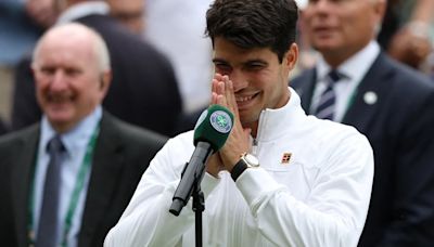 Carlos Alcaraz y su pálpito futbolero tras clasificarse para la final de Wimbledon: “No dije que España fuese a ganar...”