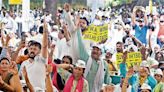 INDIA bloc stages protest at Jantar Mantar