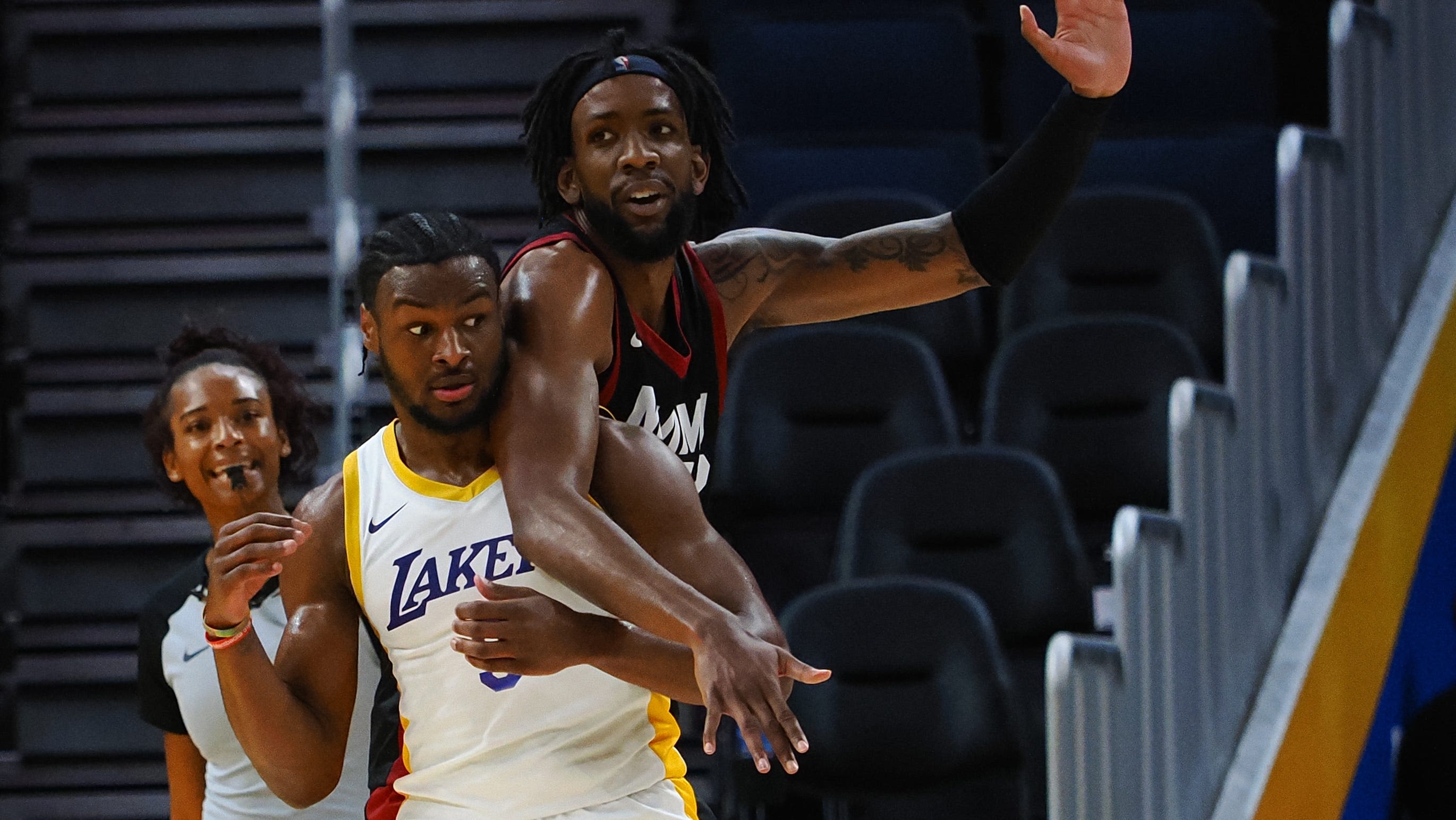 How many points did Bronny James score tonight? Lakers Summer League box score