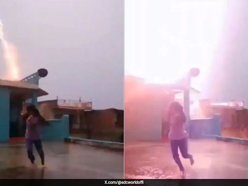 Viral Video: Girl's Rain Dance Interrupted By Thunderbolt Scare