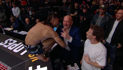 Diego Lopes’ Dana White-approved UFC 300 fence-hopping fine reduced to $2,500