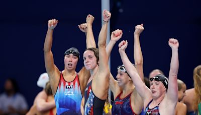 Paris Olympics: U.S. women crush world record to win medley relay and top Australia in swimming medal table