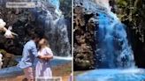 Couple fined £30k after turning entire waterfall BLUE for gender reveal party