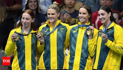 Emma McKeon bags sixth Olympic gold as Australia win women's 4x100m freestyle at Paris Olympics | Paris Olympics 2024 News - Times of India