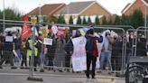 Anti-immigration protesters clash with police outside hotel housing asylum seekers