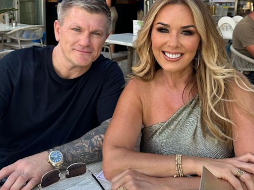 Claire Sweeney and Ricky Hatton look closer than ever as they jet off on holiday