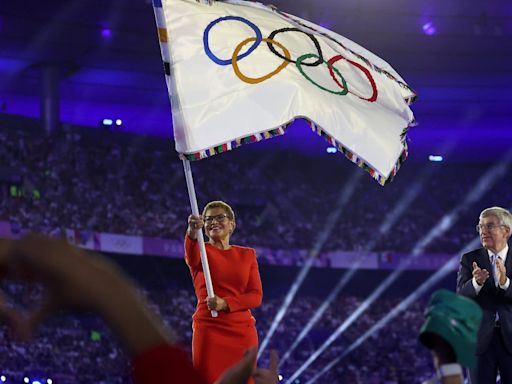 Los Angeles Mayor Bass to arrive at LAX with official Olympics flag