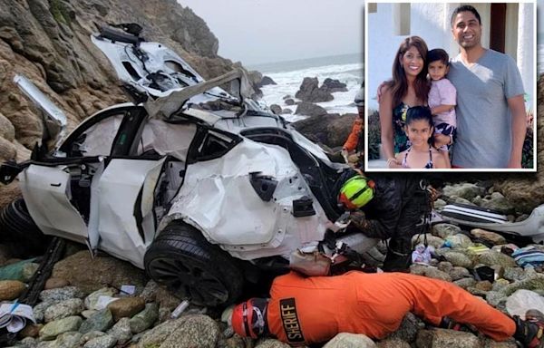 Wife of California doctor who drove Tesla off cliff with family inside speaks in court for first time as kids ask, ‘When’s Daddy coming home?’