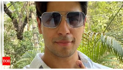 Sidharth Malhotra flaunts his inked finger; urges fans to go and vote—see pic! | Hindi Movie News - Times of India