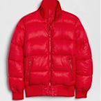 【天普小棧】GAP ColdControl Puffer Bomber Jacket立領防寒防風飛行夾克外套紅色S號