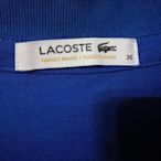 ）真品Lacoste鱷魚牌 日本專櫃正品藍色Polo衫 36號  胸寬約42公分肩寬約36公分