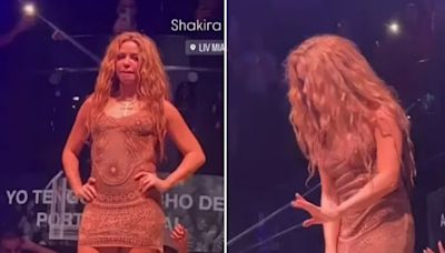 Shock moment Shakira storms off stage after 'catching fan filming up her skirt'