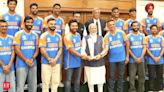 PM Modi seen holding T20 WC trophy during meet with Team India; Here are visuals