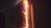 驚！杜拜35層高大樓「燒成一條線」 濃煙烈焰狂竄