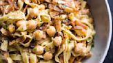 Crispy fried pasta pairs a savory crunch with chickpeas