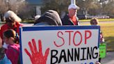 'Freedom to Learn' rally against book bans and restrictions on Black history.