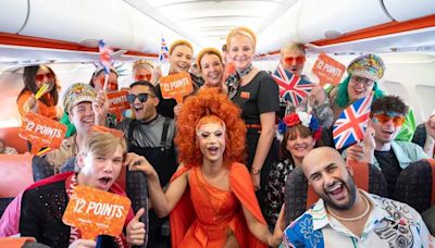 Eurovision super fans descend into singalongs on Gatwick flight to Malmo