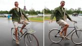 Oliver Sonne, sin lujos ni excentricidades: va a entrenar en bicicleta, bolso de tela y ‘suecos’