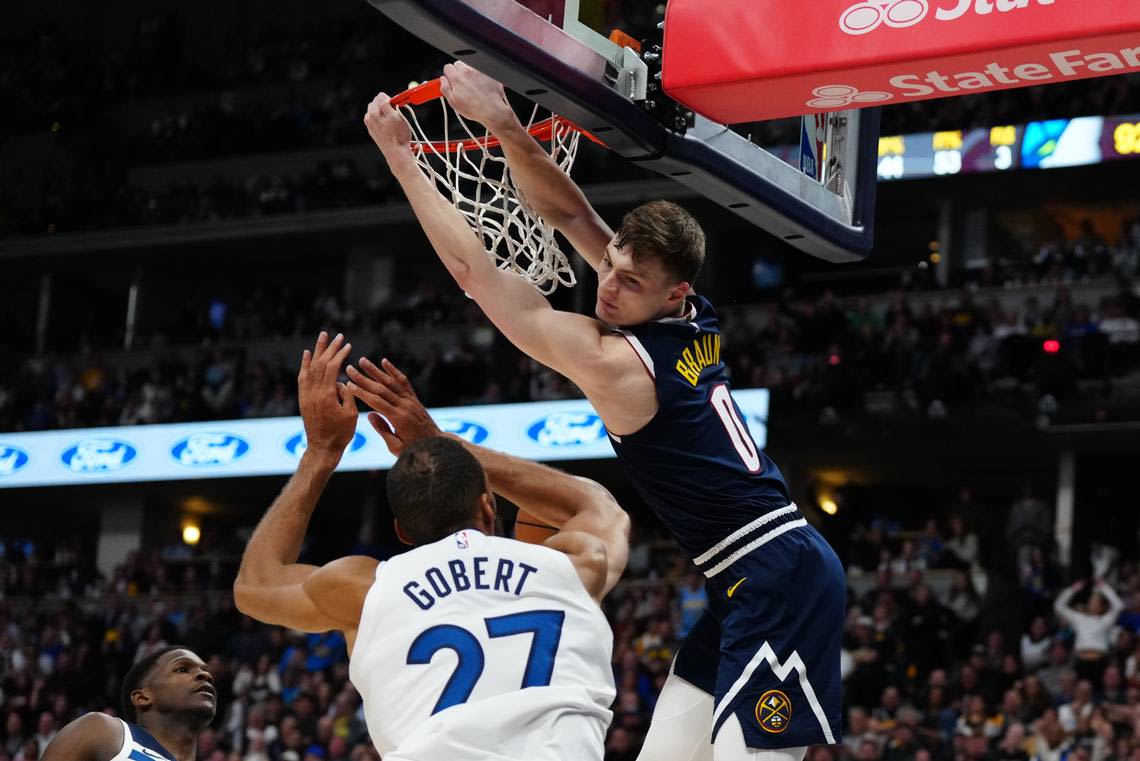 Former Kansas guard Christian Braun of NBA’s Nuggets suffers rare postseason defeat