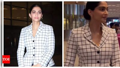 Sonam Kapoor makes heads turn as she gets snapped at the Mumbai airport; See pics | Hindi Movie News - Times of India