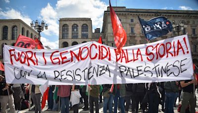 Momentos de tensión entre manifestantes pro Palestina y la comunidad judía en Roma y Milán