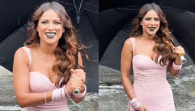 Laughter Chefs: Nia Sharma makes heads turn with gothic spider eye makeup and black lipstick look; stuns in pink ethnic wear