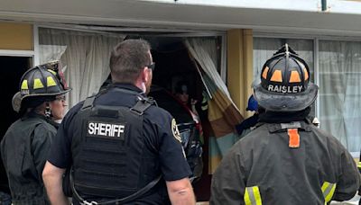 Car smashes through motel room in Colorado, miraculously no one injured
