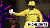 Uganda beat Papua New Guinea to earn first win at a T20 World Cup.