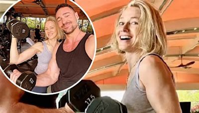 Naomi Watts, 55, proves she's in the best shape of her life as she flexes her eye-popping biceps while working out with her personal trainer