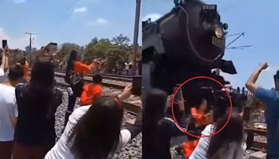 Impactante video: quiso sacarse una selfie durante el paso de un tren histórico y la locomotora la desnucó