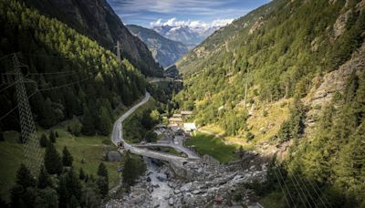 Tourists helicoptered down from Swiss mountain resort after mudslide cuts off road access