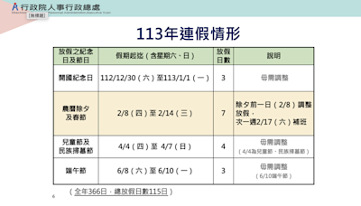 2024年最新行事曆｜端午節連假3天、中秋節放一天