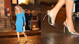 Sarah Jessica Parker Steps Out in Fitted Blue Dress and Reflective Heels While Filming ‘And Just Like That’ in NYC