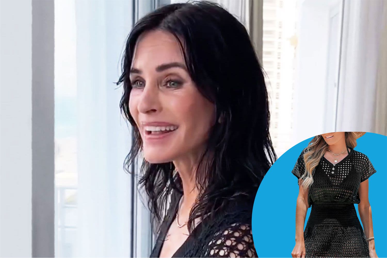 Courteney Cox Referenced a Hilarious Friends Moment While Wearing a Crochet Cover-Up — Shop Lookalikes from $20