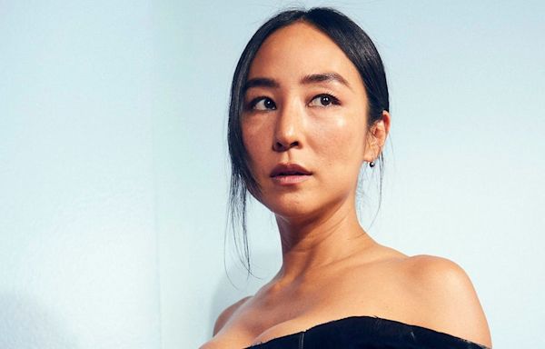 Greta Lee Does Easy Elegance in a Structural Leather Gown